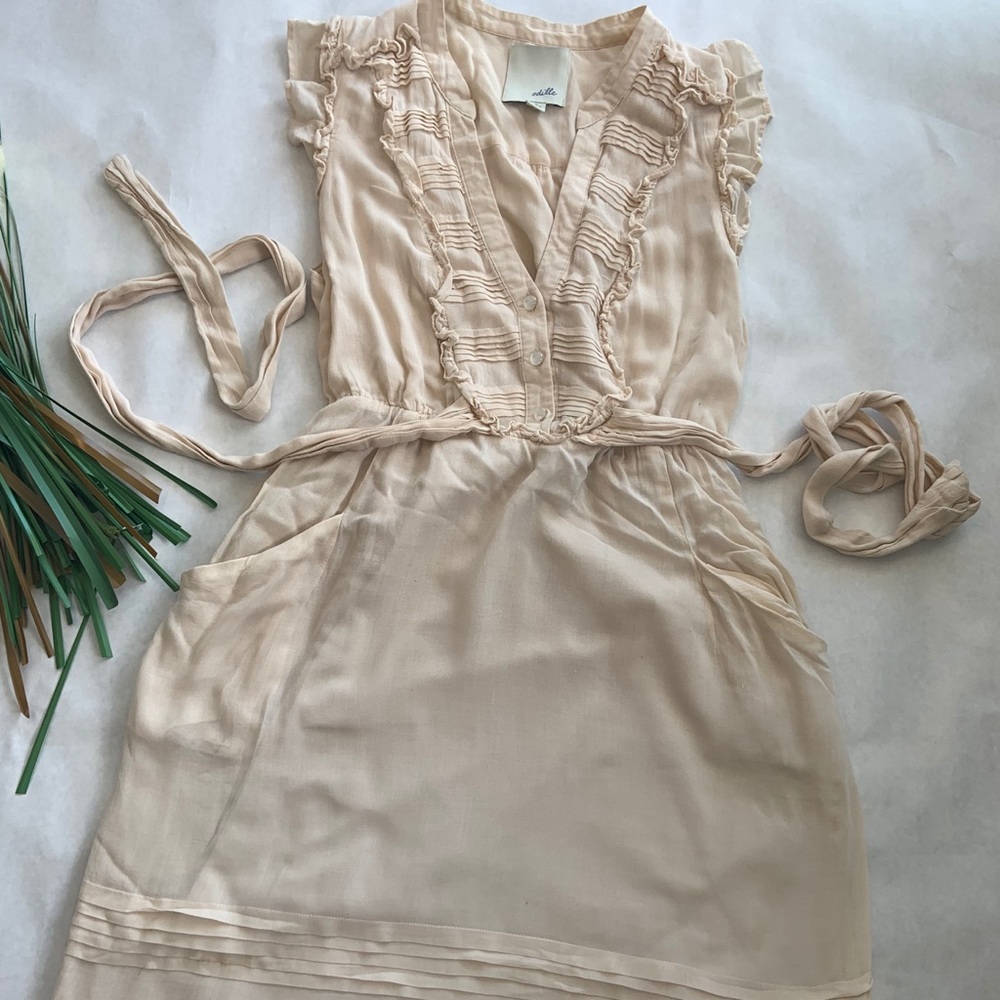 Anthropology Odille Off White Dress